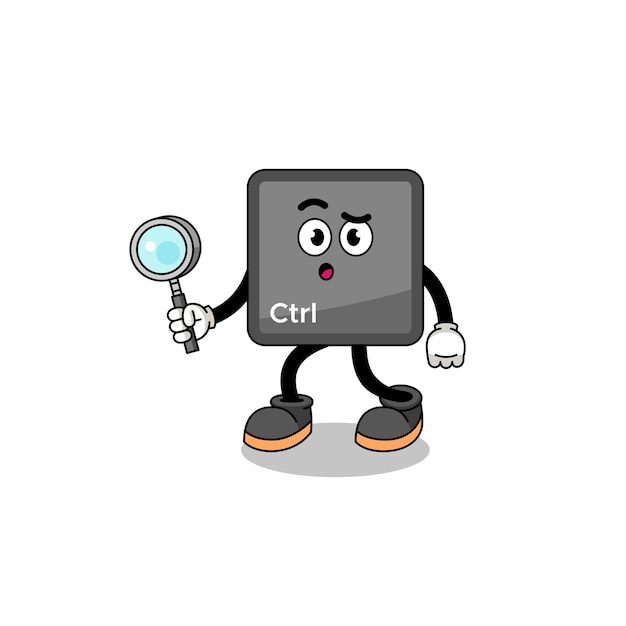 Mascot of keyboard control button searching character design