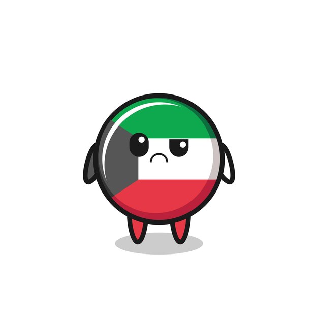 Vector the mascot of the kuwait flag with sceptical face