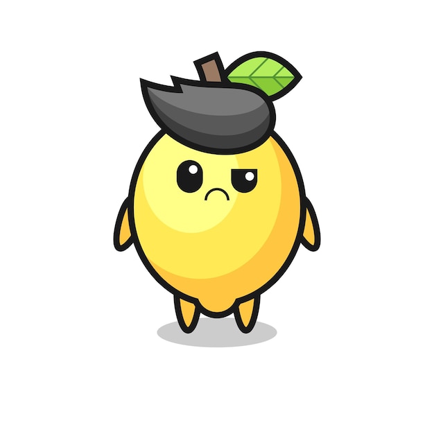 The mascot of the lemon with sceptical face , cute style design for t shirt, sticker, logo element