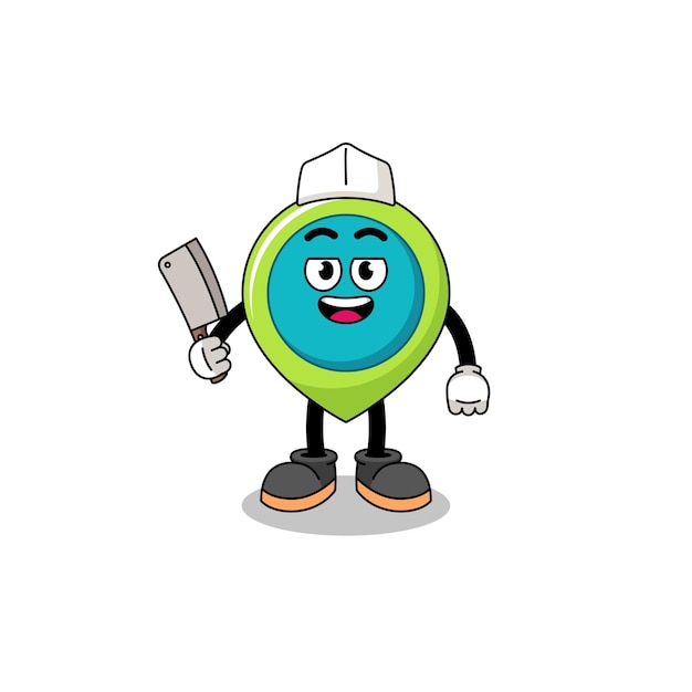 Mascot of location symbol as a butcher