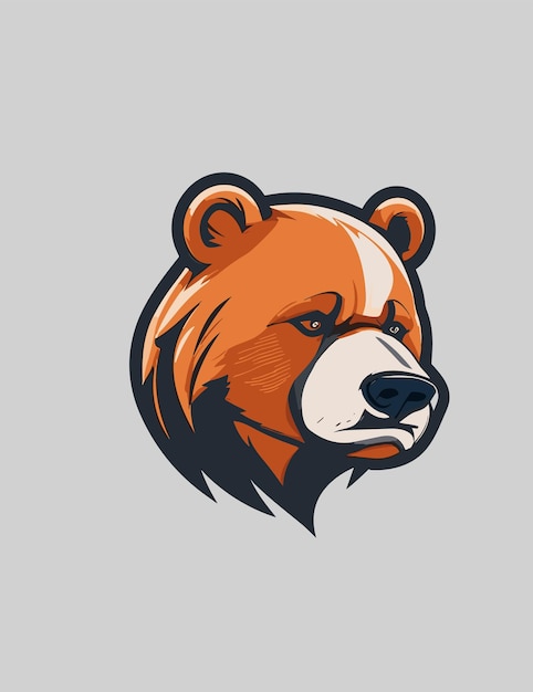 a mascot logo of bear flat colors animal bear wild animal