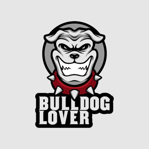 Amante del bulldog del logo della mascotte