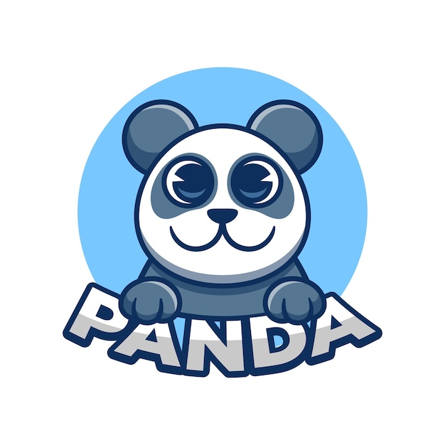 Mascot logo cute panda vector illustration