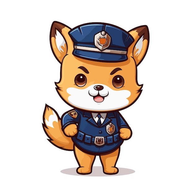 Mascot logo of cute police animal