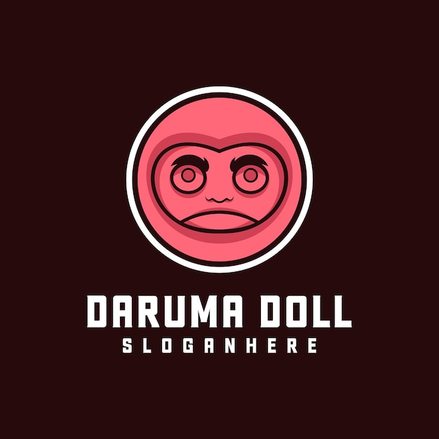 Vector mascot logo daruma doll vector illustration