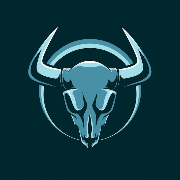 Mascot logo head skull deer simple