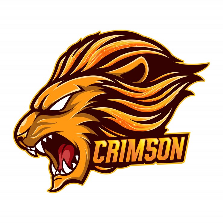 Mascot logo lion crimson