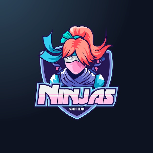 Ninja con logo mascotte