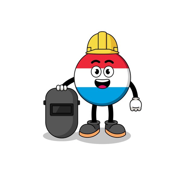 Mascot of luxembourg as a welder character design