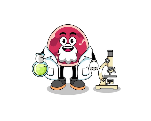 Mascotte di carne come scienziato