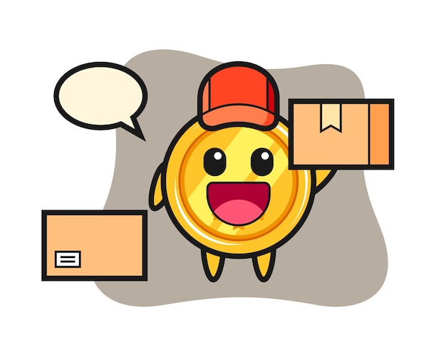 mascot of medal as a courier