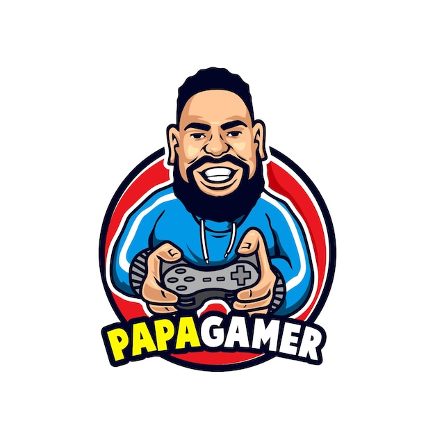 Vector mascot papa gamer use training sport jacket logo