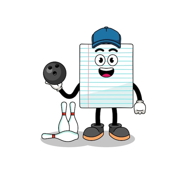 Mascot of paper as a bowling player