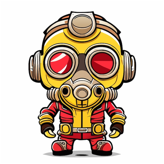 Mascot postapocalyptic character graphic logo vector