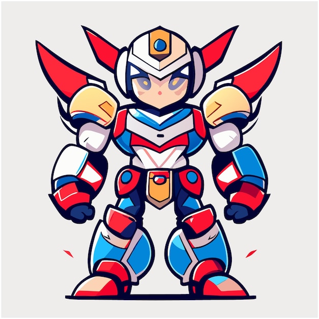 Vector mascot robot character illustration for design