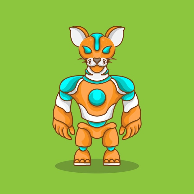 mascot robot humanoid cat knight