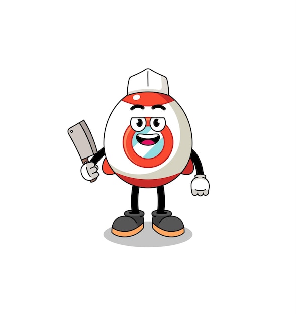 Mascot of rocket as a butcher