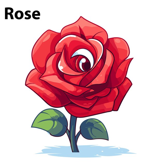 Vector mascot rose vector illustration