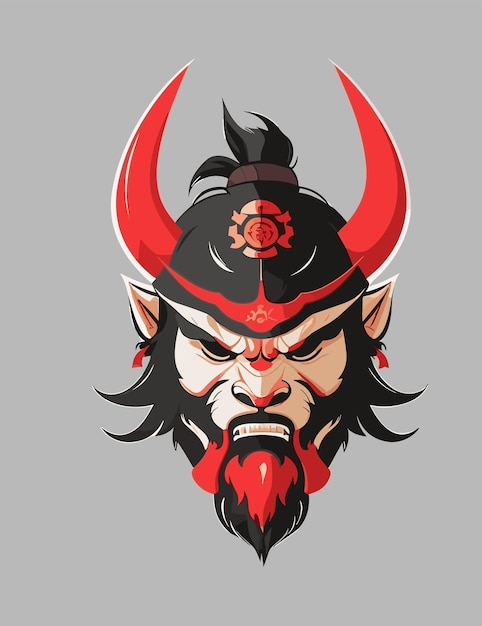 a mascot of samurai head