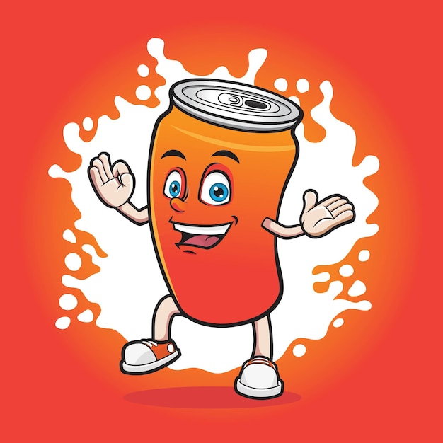 Mascot Soft Drink Cans Vector Design