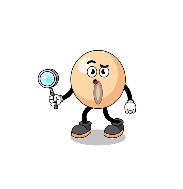 Mascot of soy bean searching