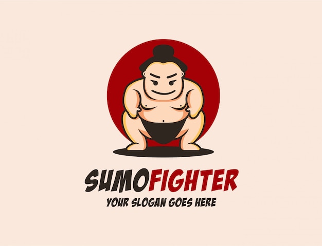 Modello di logo mascotte sumo