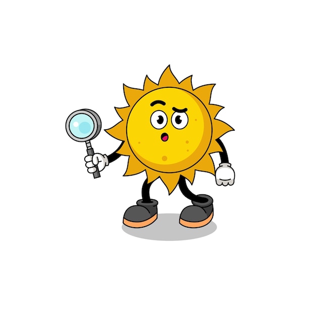 Mascot of sun searching