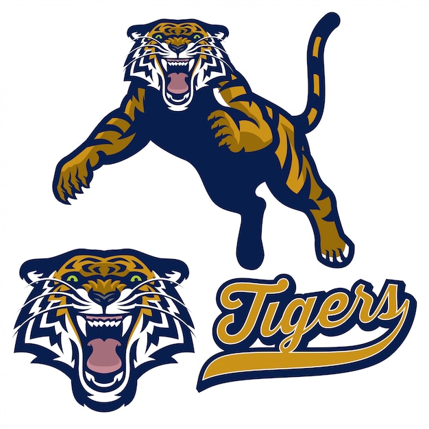 Mascot tiger in sport logo style