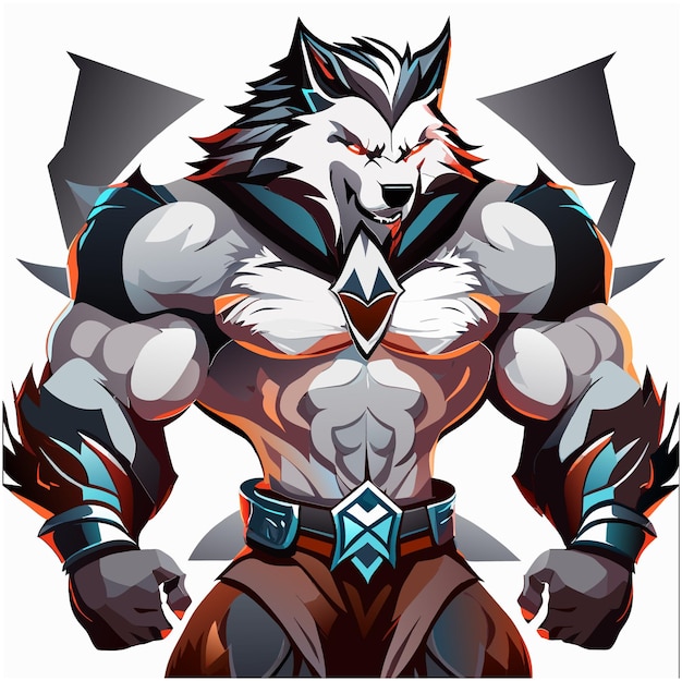 Mascot Werewolf Character Vector for Design