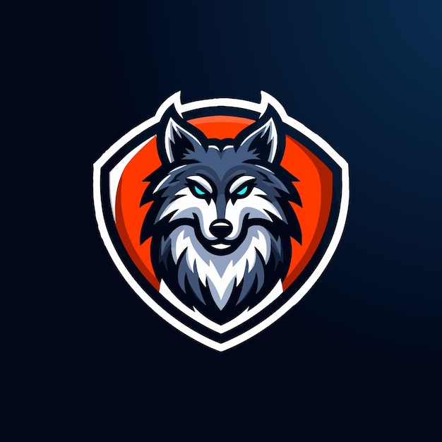 mascot wolf logo illustration design simple vector logo