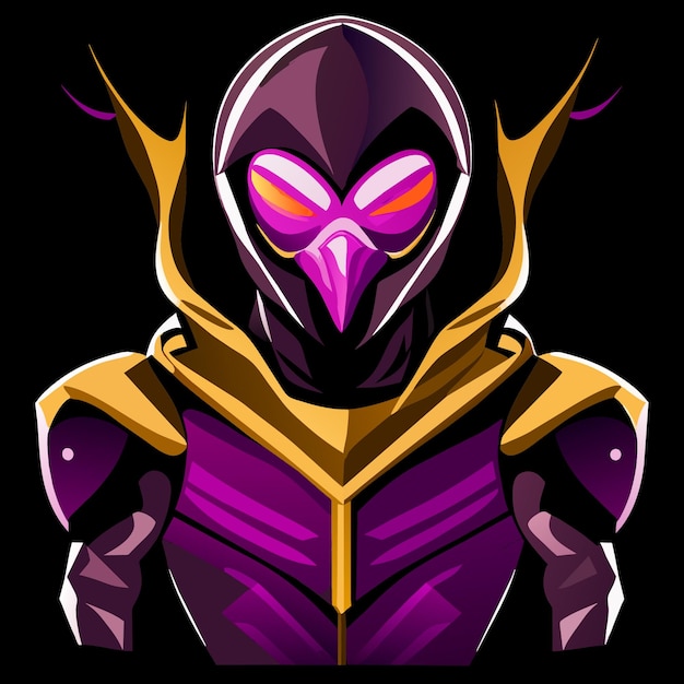 Vector mascotstyle alien character in digital art