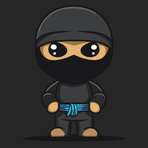 Vettore mascotstyle frontfacing ninja vector