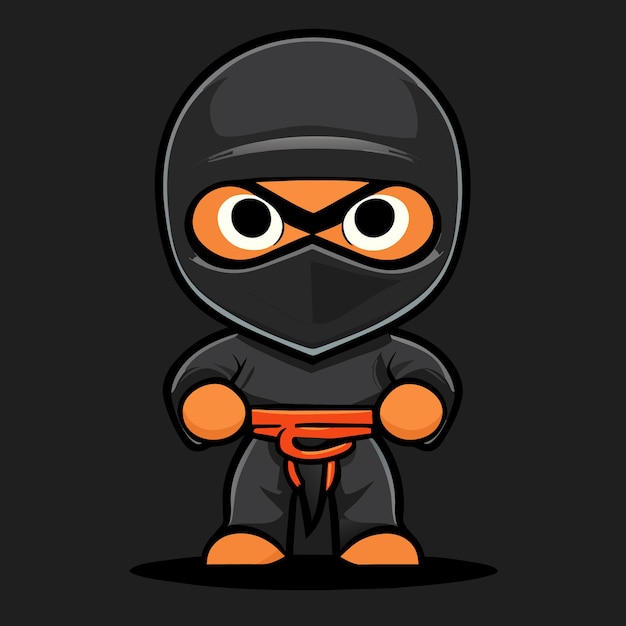 Mascotstyle ninja character in vector style