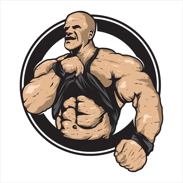 Mascotte fitness-logo een