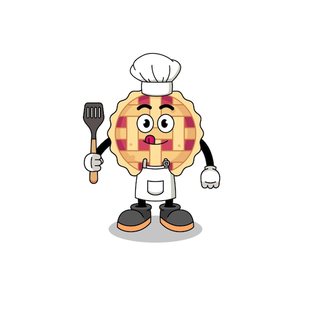 Mascotte Illustratie van appeltaartchef