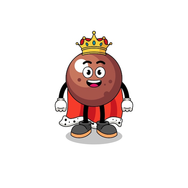 Mascotte Illustratie van chocolade bal koning