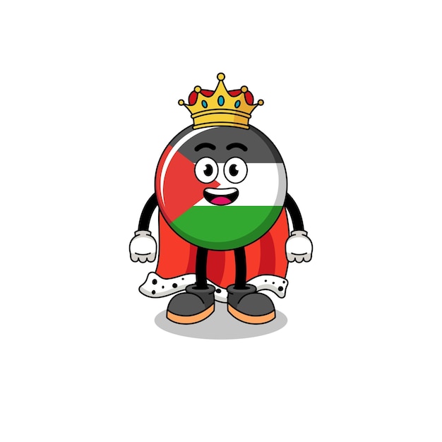 Mascotte Illustratie van de vlagkoning van Palestina