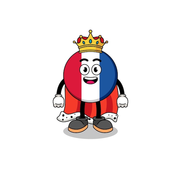 Mascotte Illustratie van frankrijk vlag koning karakter ontwerp
