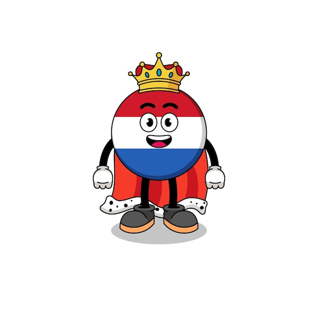 Vector mascotte illustratie van nederlandse vlag koning