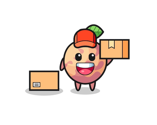 Mascotte Illustratie van pluotfruit als koerier