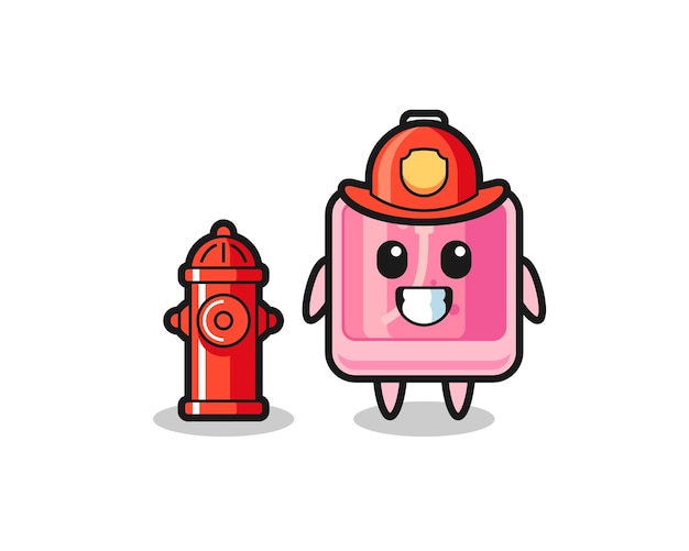 Mascotte karakter van parfum als brandweerman