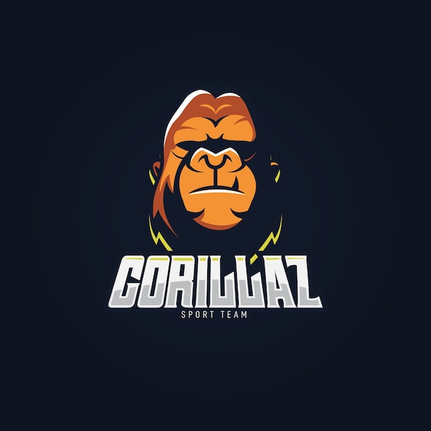 Mascotte logo-ontwerp met gorilla