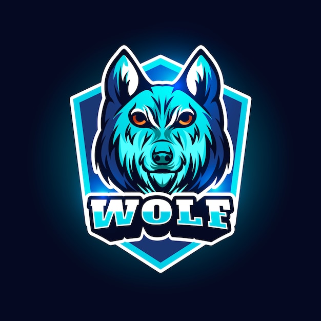 Vector mascotte logo ontwerp met wolf