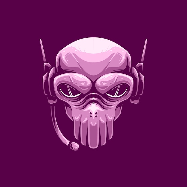 Mascotte Logo Pink Skull