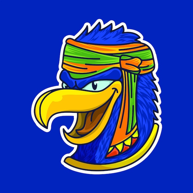 Mascotte Logo Sticket Eagle Hawk Art Illustratie