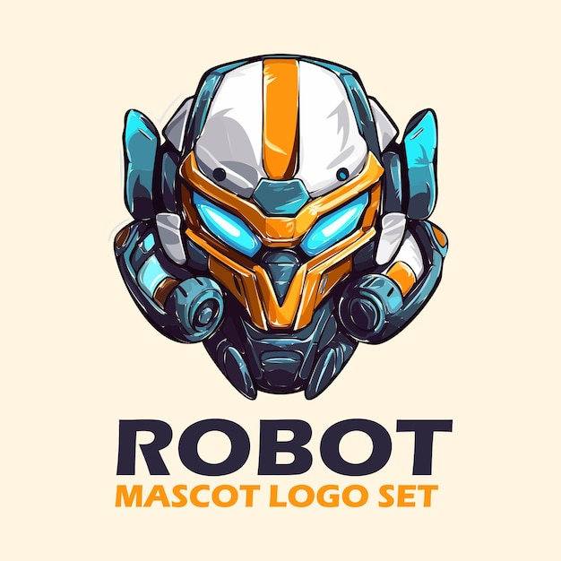 Mascotte logo van robot hoofd vectorillustratie
