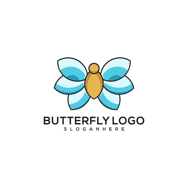 Mascotte logo vector vlinder illustratie