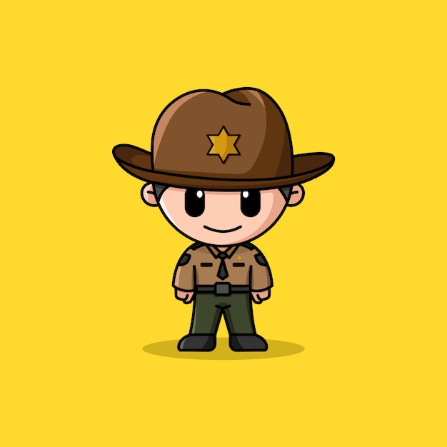 Mascotte met sheriff-logo