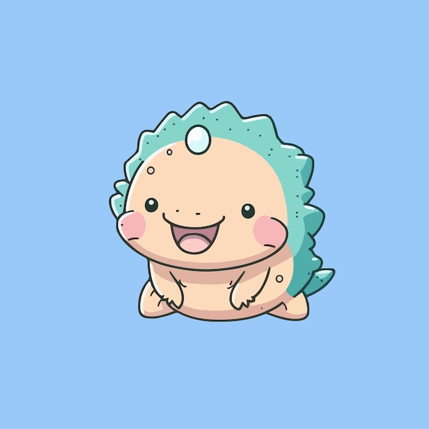 Mascotte voor axolotl een waterdier een klein zeedier met een plat cartoonontwerp