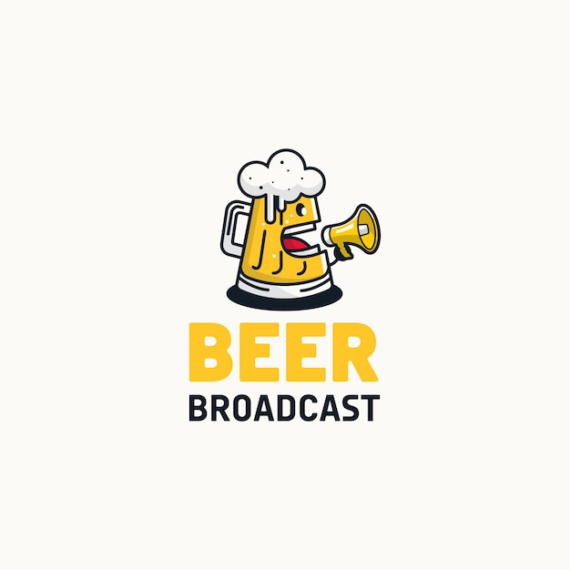 Mascotteillustratie van logo voor bieruitzending